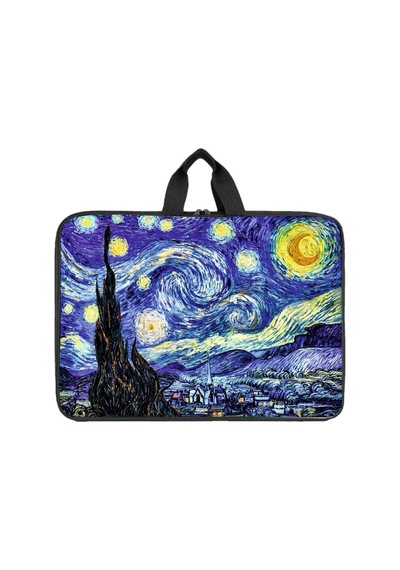 Ab Kıds Desenli Proje Çantası Evrak Laptop Taşıma Çantası Otantik Para Cüzdanı Hediyeli - 19 Farklı Model Çok Amaçlı Organizer Çanta Van Gogh Van Gogh