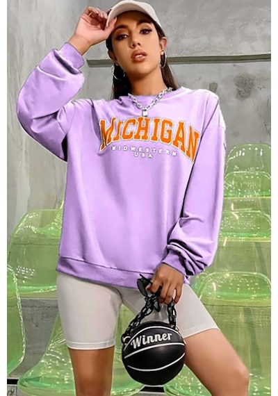 Madmext Mad Girls Lila Sweatshirt Mg785 Lila