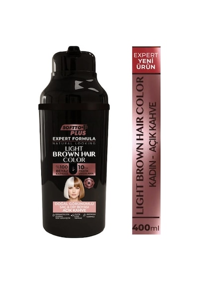 Softto Plus Expert Women Light Brown Hair Color Açık Kahverengi Geliştirilmiş Formül Doğal Görünüm 400 Ml