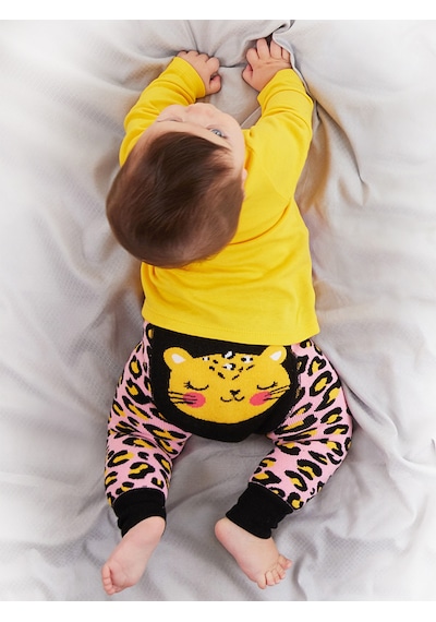 Leopar Kız Bebek T-shirt Tayt-Pantolon Takım