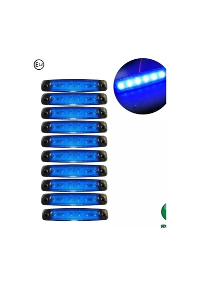 Ahmet Otomotiv 10 Adet 6 Ledli Parmak Led Mavi Renk 12v-24v