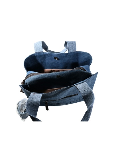 Biem Accessory Biem Koyu Mavi-kahve Denim Salaş-retro Taş Trok Döşemeli Çok Gözlü Çanta Çok Renkli