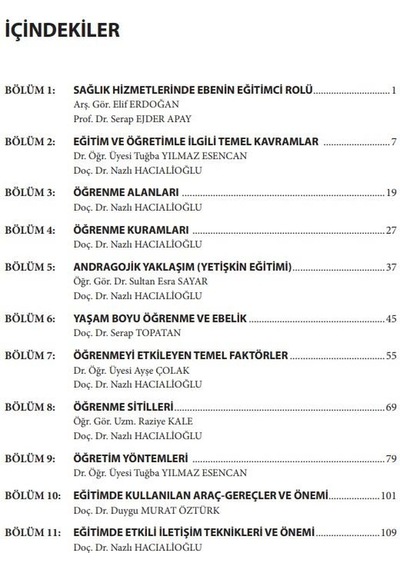 Ebelikte Öğretim Öğrenme Ve Eğitim