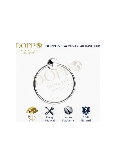 Doppo Point Vega Yuvarlak Havluluk Krom