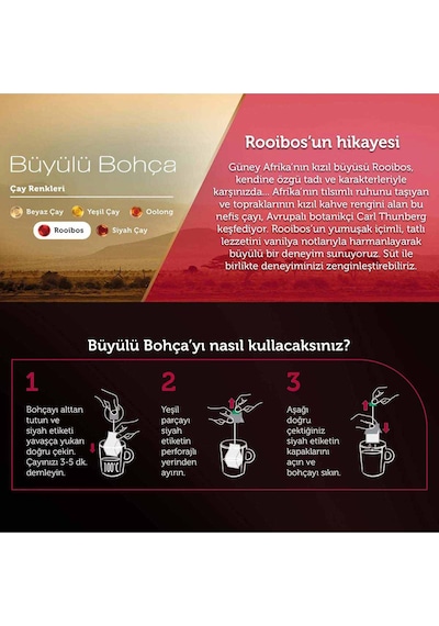 Doğadan Büyülü Bohça Rooıbos- Vanilyalı 10'lu