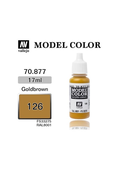 17 Ml. 126 Altın Brown-matt Model Color Serisi Maket Boyası, Vallejo 70877 Standart