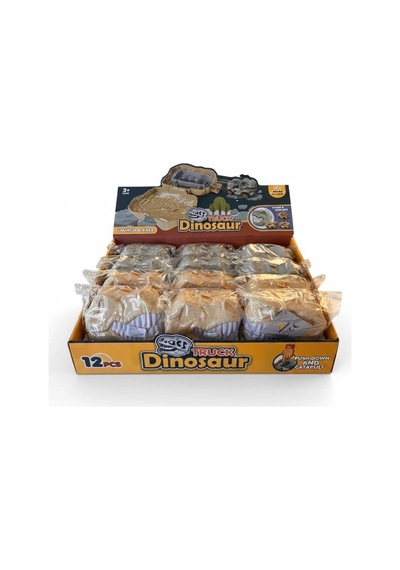 Dinozor Kamyon Bas Fırlat Eğitici Oyuncak Araç, Çocuklar İçin Tekli Paket Bx-316576