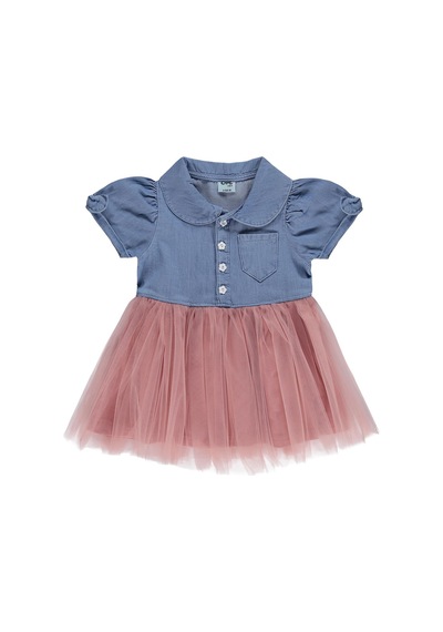 Civil Baby Tencel Tül 6-18 Ay Elbise - Mavi