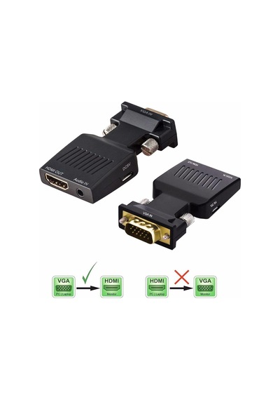 Vga Hdmi Çevirici Vga Erkek Hdmi Dişi Çevirici Sesli Güç Beslemel
