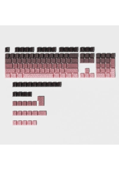 Mekanik Klavye -pbt Çift Baskı Keycap Seti- Çizgi Desenli 137 Tuşlu Pudra Pembe-siyah Tuş Takımı