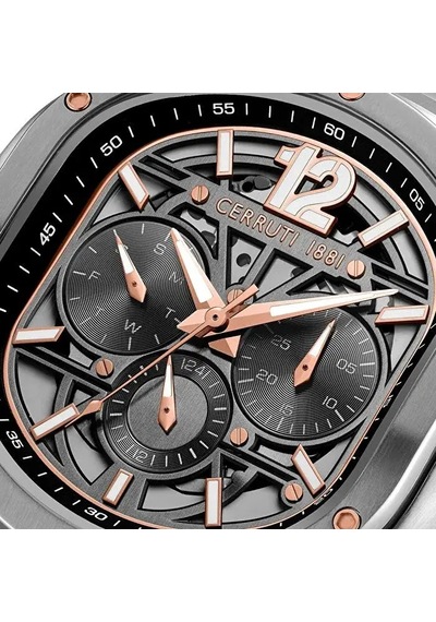 Cerruti 1881 Cıwgk0072301 Quartz Çelik Gri Siyah Kadran 41x47 Mm Erkek Kol Saati Gri