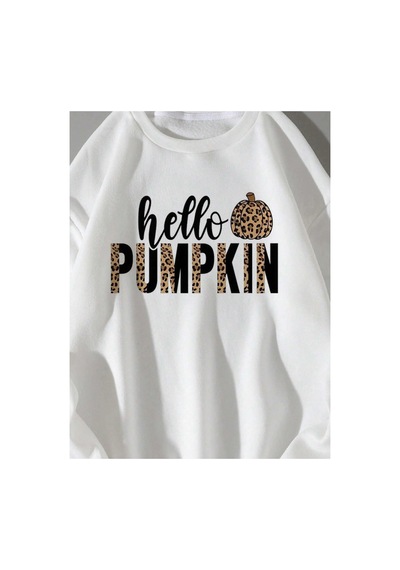 Tarzsokak Leopard & Letter Graphic Pullover Sweatshirt Gri