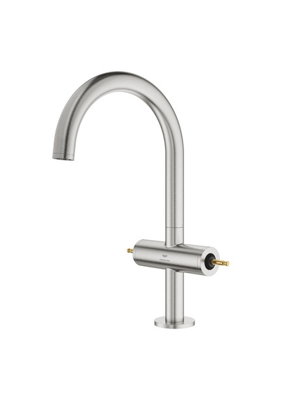 Grohe Atrio Private Collection 21134DC0 1/2" L-Boyut Tek Delikli Lavabo Bataryası Gümüş