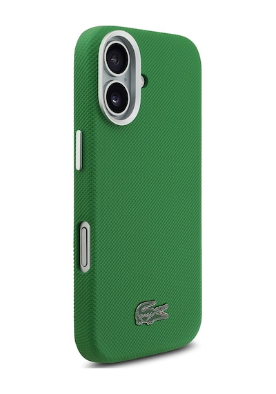 Apple iPhone 17 Kılıf Lacoste Lisanslı M-safe Uyumlu Pvc Pike Desenli İkonik Timsah Logolu Kapak Yeşil