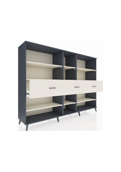 Hyperion Dolap 9 Raflı 3 Çekmeceli 220x44x163 Antrasit-aytaşı Antrasit-aytaşı Hyperion Dolap 9 Raflı 3 Çekmeceli 220x44x163 Antrasit-aytaşı Antrasit-aytaşı