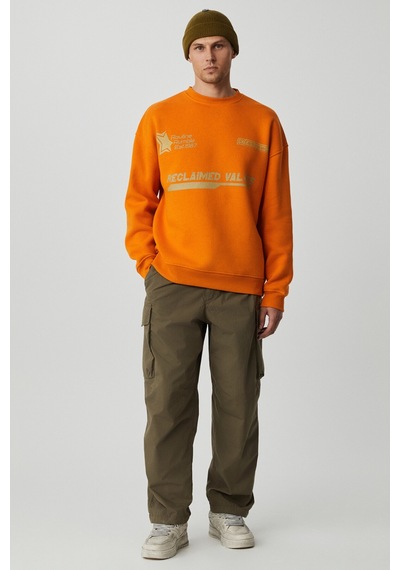 Grımelange CASSY Erkek Organik Pamuklu Yumuşacık Baskı Detaylı Hardal Sweatshirt