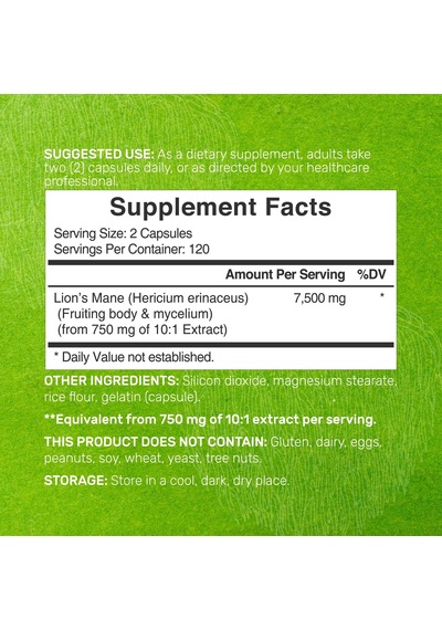 Deal Supplement Lions Mane Mushroom Supplement, 7500mg Per Se