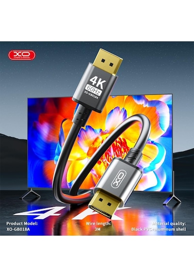 Dp To Dp 4k 3m Data Veri Aktarım Bağlantı Kablosu Gb018a