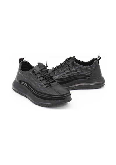 Guja 23k504 Siyah Hakiki Deri Air Taban Erkek Sneakers-siyah
