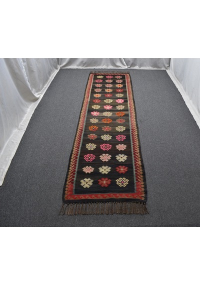 Zehra Abla Halı El Dokuma Seçkin Çiçekli Kirman Karabağ Yolluk Yün Kilim 5649