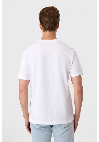 Back And Bond Relaxed Fit Baskılı Beyaz Bisiklet Yaka Tişört