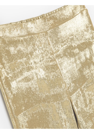 Koton İspanyol Paça Pantolon Beli Lastikli Sarı 5wkg40289ak Sarı