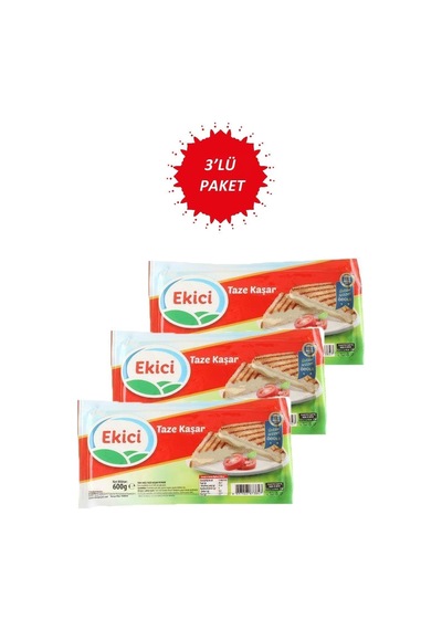 Ekici Taze Kaşar Peyniri 600 G X 3 Adet