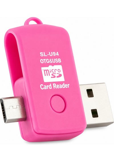 Micro Sd Kart Okuyucu Otg Usb Bellek Aktarım Adaptörü Pembe Android Telefon Uyumlu