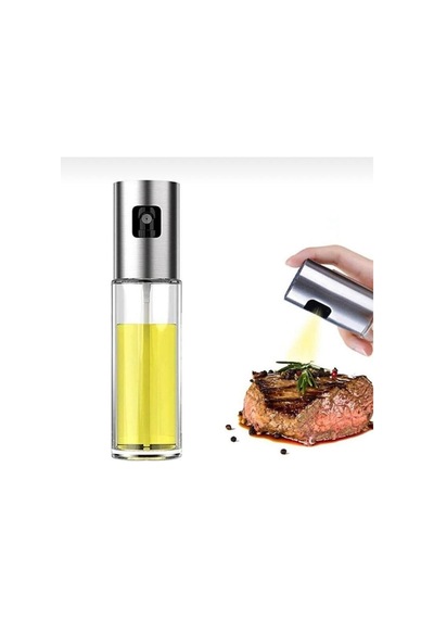 Zeytinyağı/sirke/yağ Püskürtücü Cam Sprey Yağdanlık 100ml - Airfryer Pişirme Öncesi Sprey Yağlık Gri Diğer