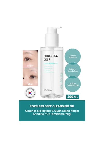 Maxclınıc Gözenek ve Siyah Nokta İçin Yüz Temizleme Yağı Maxclinic Poreless Deep Cleansing Oil 200ml