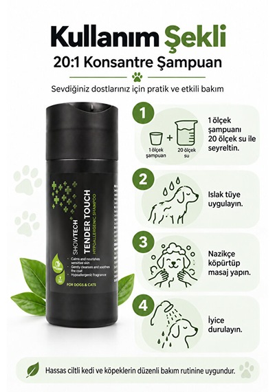 Showtech Tender Touch 20:1 Konsantre Köpek Ve Kedi Şampuanı 100 Ml