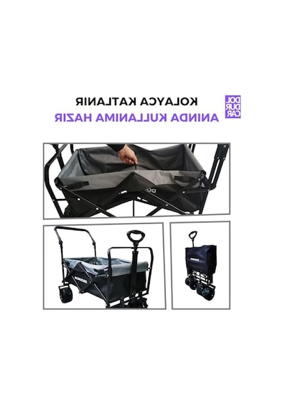 Katlanabilir Plaj Ve Kamp Arabası, 100 Kg Taşıma Kapasitesi