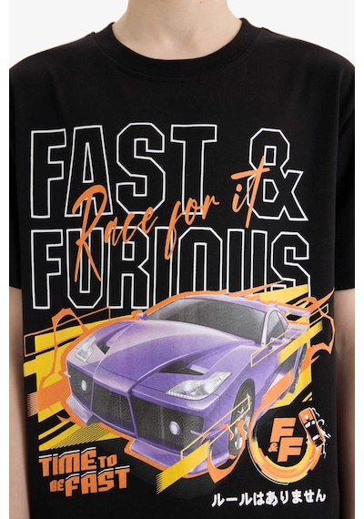 DeFacto Erkek Çocuk Fast & Furious Bisiklet Yaka Kısa Kollu Tişört E3121A825SMBK81