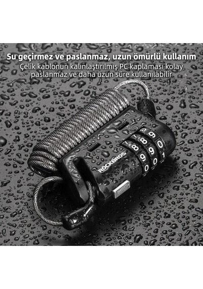 1.5m Taşınabilir Kombinasyonlu Kask Kilidi