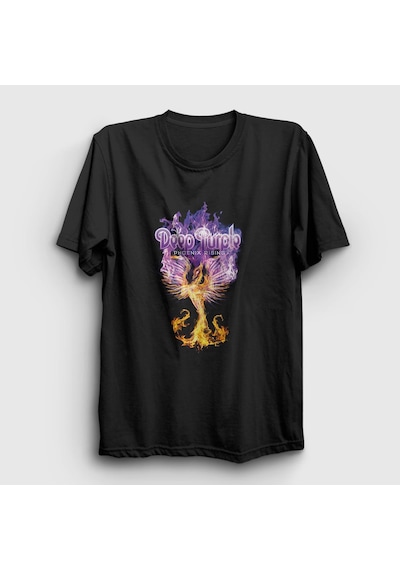 Presmono Unisex Phoenix Rising Deep Purple T-shirt Siyah