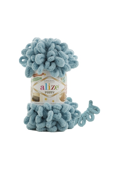 Alize Puffy El Örgü İpi (5 Li Paket) - 414-Azur