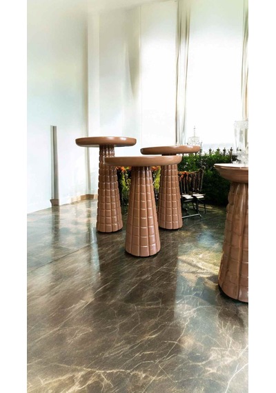 Kahverengi Mantar Model 3'lü Ahşap Sehpa Minimal Yan Sehpa