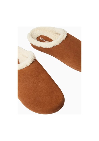 Camp Jeffrey Campbell Kadın Süet Ve Shearling Astarlı Sabo Terlik, Rahat Günlük Tasarım Kahverengi