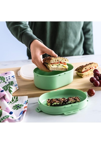 Utbjuda Kapaklı Plastik Saklama Kabı, Açık Yeşil, 0,2 Lt X 0,6 Lt, 2 Parça, Kuru Gıdalar İçindir