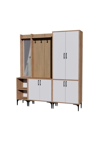 Set 5042-5002-5032 Royal Sol Aynalı 6 Kapaklı 9 Askılı 2 Raflı Po
