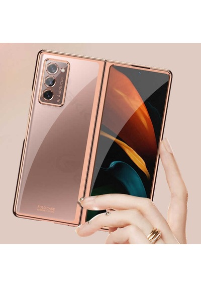Rba Aksesuar Galaxy Uyumlu Z Fold 2 Kılıf Rba Kıpta Kapak - Siyah Siyah