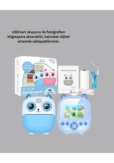 Çocuklar İçin Eğlenceli Dijital Kamera 1300mah Şarjlı Çok Renkli