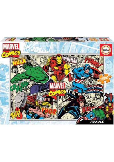 Educa Puzzle 1000 Parça - Marvel Kahramanları Karikatür
