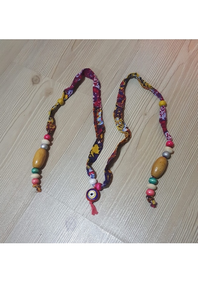 Boncuklu Otantik Kolye Çok REnkli