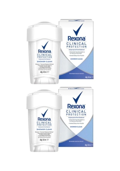Rexona Clinical Protection Shower Clean Krem Deodorant 2 x 45 ML
