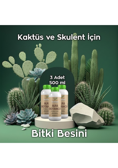 Aura Botanica Üçlü 500 Ml 3 Adet Kaktüs Ve Skulent İçin Daha Canlı Görünüm Ve Dengeli Büyüme 500 ML