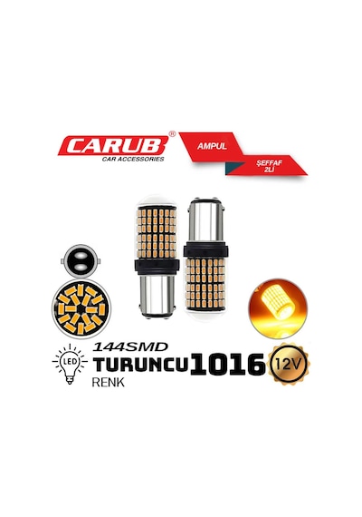 Ampul 1016 12v 144 Smd Led Turuncu 2 Li