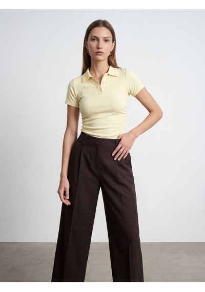 Dilvin 32614 Polo Yaka Top-açık Sarı