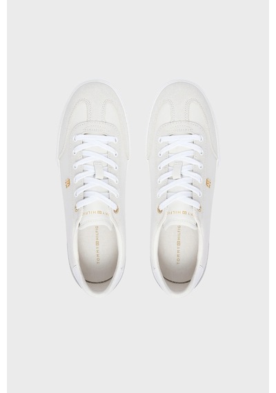 Tommy Hilfiger Logolu Deri Sneaker Ayakkabı Kadın Ayakkabı Fw0fw09391 Ybl Beyaz