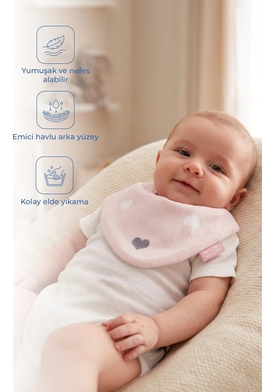 Babyjem Yenidoğan Fular Mama Önlüğü 515 Pembe